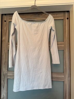 wild fable Light Blue Long Sleeve Scoop Neck Dress